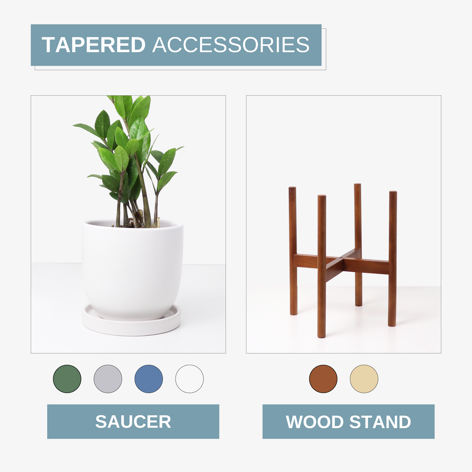 extra large indoor planter with saucer Ceramic Planter, Tapered – Matte Goods